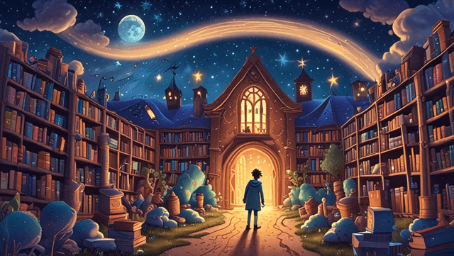 Bedtime stories for kids Max the Bookworm and the Enchanted Library: A Magical Adventure short stories header