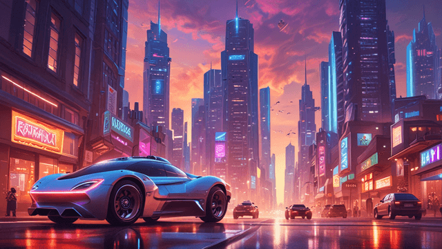 Bedtime stories for kids Zeta's Neon Adventure: A Tale of Courage in the City of Lights short stories header